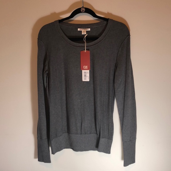 NWT Cutter & Buck Charcoal Scoop Neck Sweater - Picture 4 of 7
